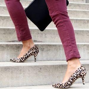 GAP Leopard Print Heels w/ Added Genuine Leather Inserts